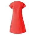 thumbnail image 4 of Robes d'Été Femmes Style Estival Col en V Imprimé Coton et Lin Décontracté Grande Taille Robe pour Dames, 4 of 5