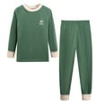 thumbnail image 2 of Children's Thermal Underwear Set Lingge Velvet Middle And Large Children In The Fall And Winter New Boys And Girls Fall Clothes And Pants Set Green 6Years, 2 of 4