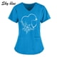 thumbnail image 1 of Mujeres Cuello V Enfermera Exfoliantes Uniformes Médicos Manga Corta Flor Impreso Bolsillo Tops Enfermería Camisas De Trabajo Ropa Femeninapangjing, 1 of 4