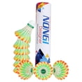thumbnail image 1 of Nongi Designer Feather Badminton Shuttlecocks For Outdoor And Indoor Sports | Multicolor , Pack Of 10, 1 of 5