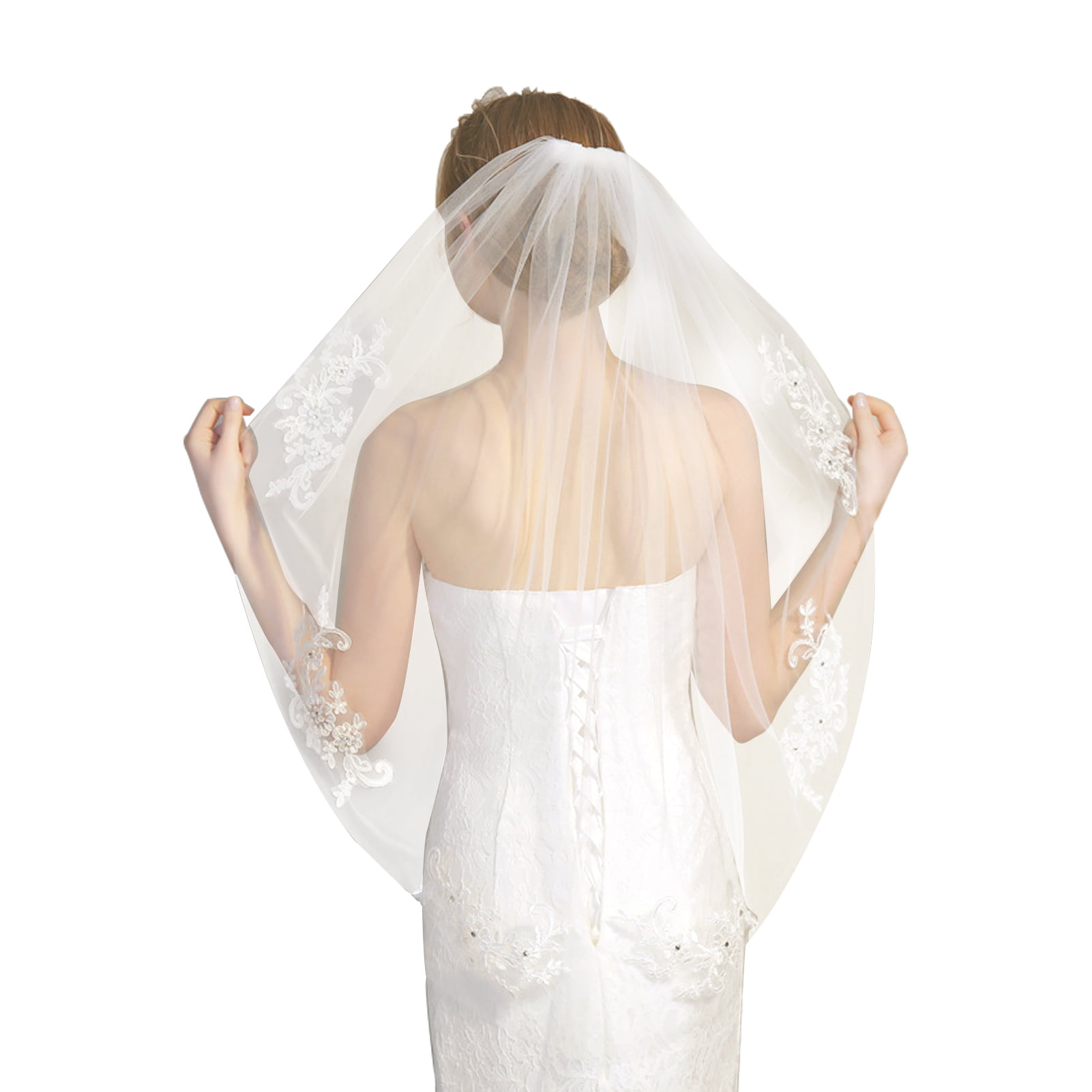Bride Lace Veil Elbow Length With Comb Bridal 