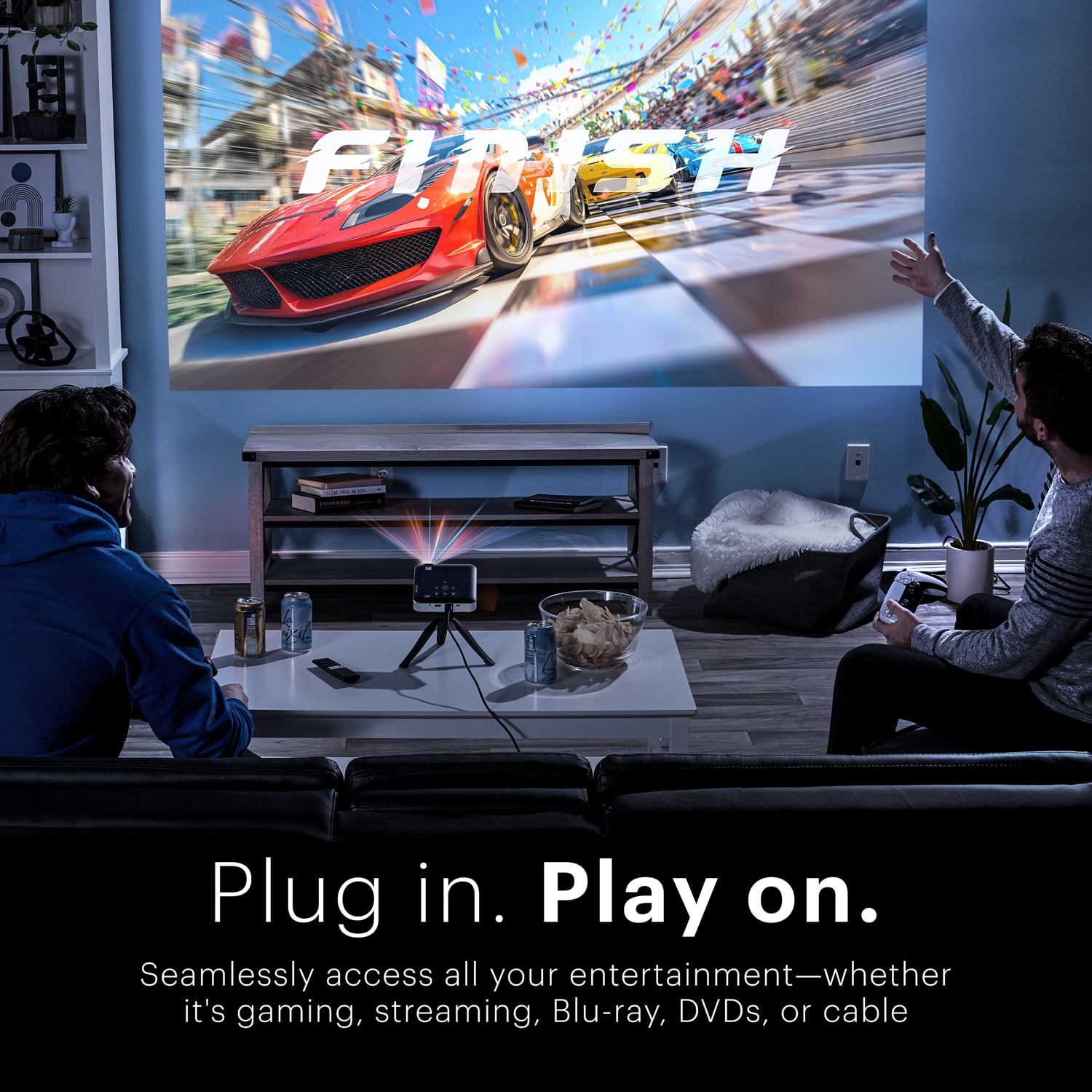 Kodak Luma 500 Full HD Smart Pico Projector with Google TV 11.0, Wi-Fi, Bluetooth, HDMI & More! - Black
