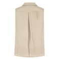 thumbnail image 7 of FRSASU Men's Linen Sleeveless Shirts Button Down Beach Tank Top Breathable Basic Solid Shirt Vest Beige, 7 of 7