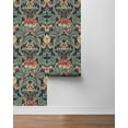 thumbnail image 5 of Seabrook Designs Denim Blue & Auburn Primrose Garden Floral Prepasted Wallpaper - 20.9 in. W x 33 ft. Roll, 5 of 7