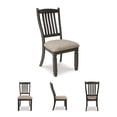 thumbnail image 6 of Signature Design by Ashley Tyler Creek Slat Back Dining Chairs Set of 2, Black and Grayish Brown Two-Tone Solid Wood with Cushioned Seats, 6 of 7