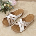 thumbnail image 5 of HNMKIU Women Sandals Casual Strap Slide Style Open Toe Design Comfortable Slippers for Women Indoor Outdoor Relaxation Lightweight Summer Shoes Beige,6, 5 of 8