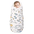 thumbnail image 1 of Knirose Newborn Swaddle Blanket & Unisex Infant Wrapet, con función de protección de la cabeza y soporte de la cabeza, hecho de algodón peinado (Planeta, blanco, 3-6 meses), 1 of 3