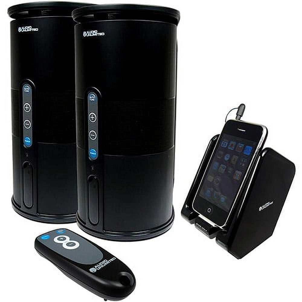  Audio Unlimited 900MHz Wireless Black Speaker w/ Remote and Dual Power Transmitter