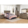 thumbnail image 5 of Signature Design by Ashley Trinell Full Panel Headboard, Brown, Rustic Wood-Look Headboard with Plank Design and Nailhead Trim, 5 of 5
