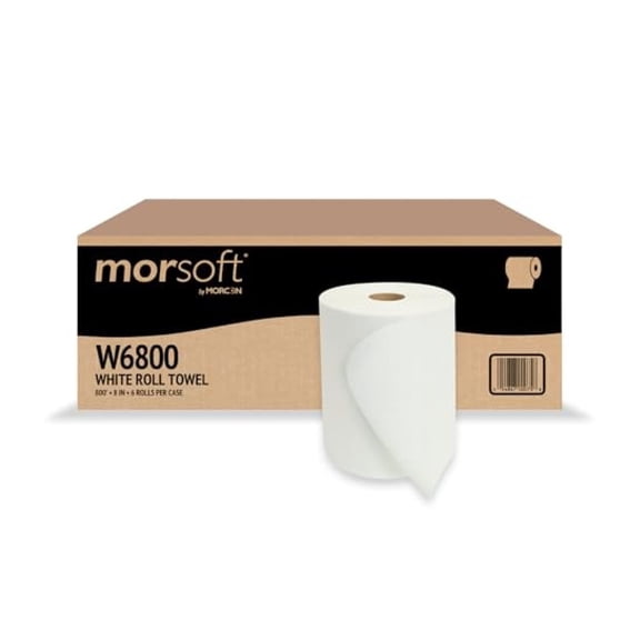 Paper W6800 Hardwound Roll Towels 8-Inch x 800ft White 6 Rolls/Carton