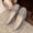 Gray, variant on Women Casual Flats Shoes Fashion Spring Candy-Colored Work Shoes Color Toe Decorative Buckle Flat-Bottomed Large Size Cloth Shoes