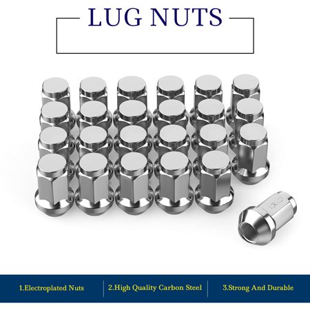 Chrome Acorn Lug Nuts - 24 Chrome Bulge Acorn 12x1.25 Lug Nuts for Nissan Rogue Frontier Titan Sentra US