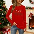 thumbnail image 4 of Craaazy Christmas Shirts for Women Round Neck Long Sleeve Tops Casual Lightweight Christmas Blouses Gifts, 4 of 9