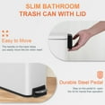 thumbnail image 3 of YRLLENSDAN Small Bathroom Trash Can with Lid, Step Trash Can with Foot Pedal, Stainless Steel Small Garbage Can for Bedroom Kitchen Office Dorm, White, 3 of 7