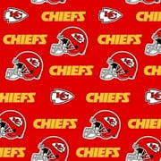 Nfl Kansas City Chiefs 58" 100% Cotton Sports Logo Craft Fabric By The Yard, Multi-Color