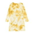 thumbnail image 4 of Odeerbi Kids Girls Fall Long Sleeve Tie-dye Dress Party Swing A Line Dress Casual Strechy Crewneck Flowy Dress Twirly School Recital Dress Yellow, 4 of 4