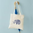thumbnail image 4 of CafePress - Cute Floral Elephant In Navy Blue Tote Bag - Unisex Canvas Tote Bag, Beige, 1-Piece, 4 of 6