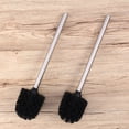 thumbnail image 2 of Cepillo de inodoro con mango de acero inoxidable duradero, 2 unidades, para limpieza de baño (negro), 2 of 7