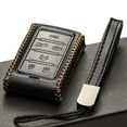 thumbnail image 4 of Vitodeco Genuine Leather Smart Key Fob Case Compatible with Jeep Wagoneer, Jeep Grand Wagoneer, Jeep Grand Cherokee 2022-2025 (6-Button, Black), 4 of 5