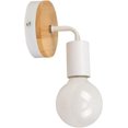 thumbnail image 2 of Aplique de pared europeo Estilo escandinavo Lámpara de pared de hierro forjado/madera Lámpara de pared de dormitorio de estar de color clásico en blanco y negro simple (Color: Blanco), 2 of 5