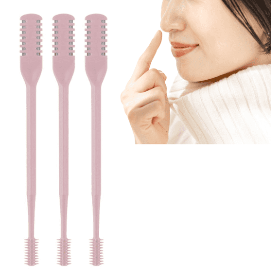 2-in-1 Nasal Hair Cutter, 360° Rotating Nose Hair Trimmer with Ear Pick, 2026 Dual-Action Manual Nasal Hair Remover Tool for Men and Women, Double-Sided Blade ,Nose Hair Trimmer for Daily Use (3PCS)