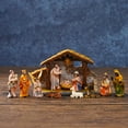 thumbnail image 5 of Shoreew Nativity Scene Set Stable Resin Christmas Manger Figurines for Home Decor Holiday Tabletop Display Gifts, 5 of 7
