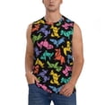 thumbnail image 2 of Goofa Colorful Geometric Dog Printed Men's Sleeveless T-Shirt - Athletic Gym Workout Tank Top for Men - Moisture-Wicking, UPF 30+ Quick-Dry Muscle Tee-, 2 of 8