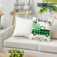 thumbnail image 4 of BGZLEU St Patrick's Day Pillow Cover 18x18 Inch Shamrock St Patrick's Day Decorations Green Clover Buffalo Plaid Lucky Truck Decorative Pillow Cases Throw Cushion Covers, 4 of 6