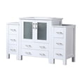 thumbnail image 5 of Harborfront 54 in W x 18.25 in D White Single Bath Vanity with Side Cabinets and White Ceramic Top, 5 of 5