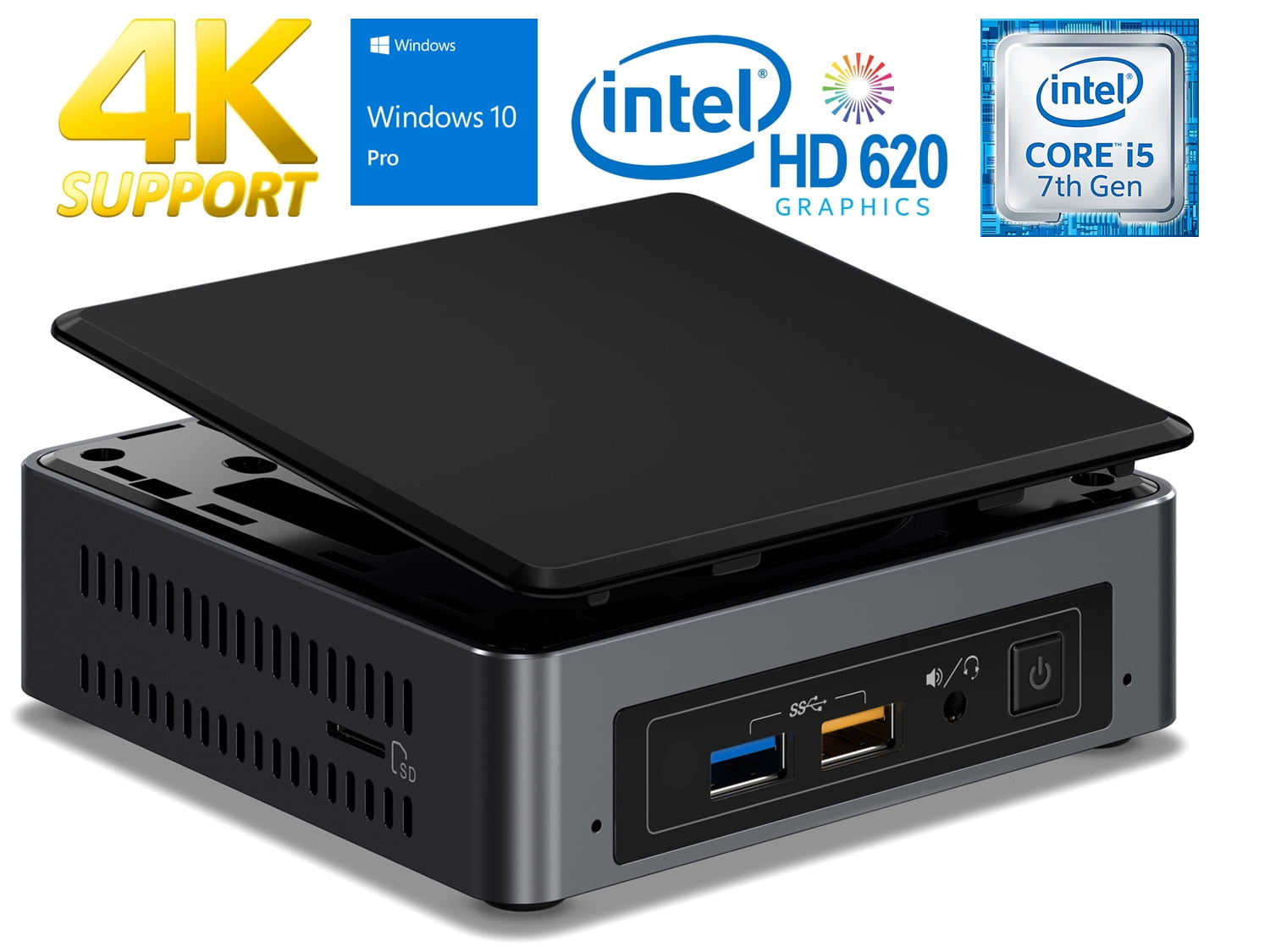 Refurbished Intel NUC7i5BNK Mini PC, Intel Core i57260U 2.2GHz, 4GB
