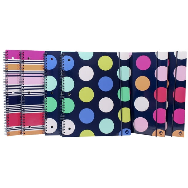 Studio C 1 Subject Notebooks, In the Navy Collection, Assorted Colors