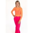 thumbnail image 4 of Neon Orange Mesh Long Sleeve - Women's Fashion Top, 4 of 4