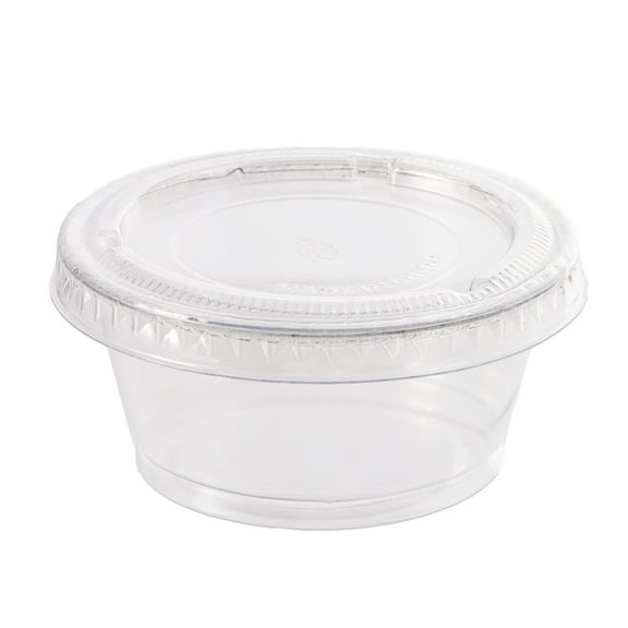 Clear Plastic Portion Cups with Lids, 2 oz, 25 Pieces, by Way To Celebrate