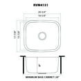 thumbnail image 2 of Ruvati 21-inch Undermount 16 Gauge Stainless Steel Kitchen Sink Single Bowl, 2 of 12