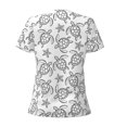 thumbnail image 3 of Uemuo Sea Turtle Drawing Women's Deep V-Neck Low Cut Tops - Casual Loose Fit with Stainless Steel Loop, Soft, Breathable, Perfect for Office, Travel, and Daily Wear-Small, 3 of 5