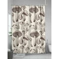 thumbnail image 5 of Khaki Mushroom Shower Curtain, and Leaf Retro Nostalgic Style Waterproof Shower Curtain Set with 12 Hooks Lightweight Washable Fabric Shower Curtains for Bathroom 72x72 Inches, 5 of 6