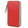 thumbnail image 2 of Gustave 96 Capacity CD Case DVD Case Holder Hard Plastic Zipper Protective Case Portable CD DVD Disc Storage Organizer Wallet Bag for Car Home Office Travel, Red, 2 of 8
