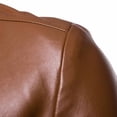 thumbnail image 6 of Hulanddfd Men Blazer Long Sleeve Lapel Collar Button Down Faux Leather Loose Fit Casual Outwear Lightweight Comfortable Everyday Wear, 6 of 7