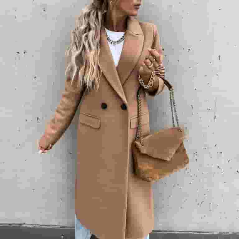 JDEFEG 50 pcs Long Coat For Women Wool Women's 2021 Autumn JDEFEG 50 pcs Long Coat For Women Wool Women's 2021 Autumn