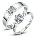 thumbnail image 2 of Anillos de pareja con piedras preciosas - Anillos de tamaño ajustable - Anillos elegantes para hombre y mujer - Regalos para situaciones especiales Anillos de piedras preciosas ajustables aplicables, 2 of 7
