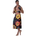 thumbnail image 7 of Colevkie Men's 2 Pcs Bath Wrap Set Bath Skirt & Bath Towel Polyester Adjustable Quick Drying Soft for Home Hotel Beach Sauna Printed Feathers Pattern, 7 of 7