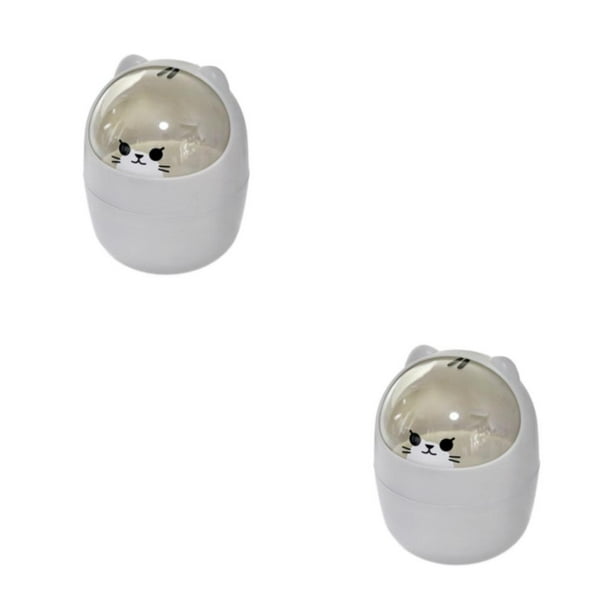 Cubo de basura Cateissary gris de dibujos animados 2piezas