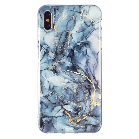 Dteck Case for iPhone XS Max 6.5",Fashion Marble Pattern IMD Design TPU Soft Flexible Silicone Hybrid Shockproof Slim Fit Back Case Cover,Gray Marble