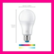 WiZ LED Smart Wi-Fi Connected 60-Watt A19 Color & Tunable White Light Bulb, Dimmable, 2-Pack