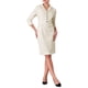 thumbnail image 2 of VESTIDO TWEED BEIGE Y BLANCO CON CUELLO DE SOLAPA Y BOTONES DE MANGA 3/4 PARA MUJER INSPIRAR CHIC, 2 of 5