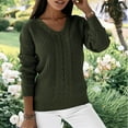 thumbnail image 3 of 2025 Ladies Autumn and Winter Packs of Sweaters for Women Long Sleeve Solid Color Light Sweater for Women V Neck Slim Fit Oversized Sweater for Women Fall Twist Knitted Pullover Sweater, 3 of 9