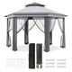 thumbnail image 1 of 13x13 ft pop - up hexagonal gazebo canopy shelter con 6 zippered mesh netting, event tent con strong steel frame, 1 of 10