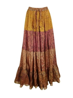 Mogul Women Maxi Skirt Full Flared Beach Summer Printed Boho Comfy Gypsy HIPPIE CHIC Long Skirts ML
