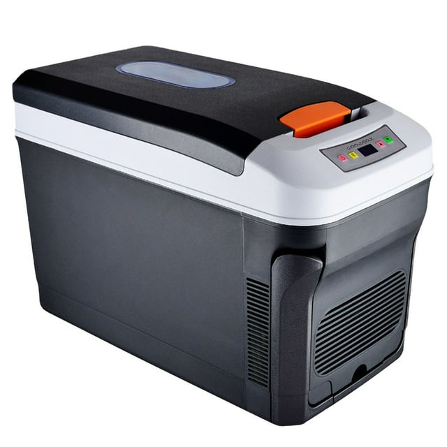 black Car Refrigerator Mini Portable Cooler And Warmer For Vehicle And Home Use 12L Capacity With Thermo Electric System For Food And Drink Temperature Control