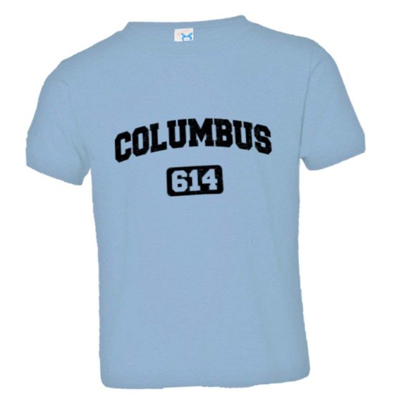 PleaseMeTees™ Toddler Columbus 614 CBUS Area Code Distressed HQ Tee